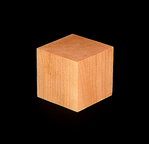 1-1/2" Wood Cube Block